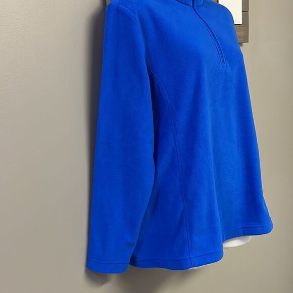 Land’s End Royal Blue 1/4 Zip Long Sleeve Mock Neck Fleece Pullover-Lrg/P 14-16 - Picture 5 of 16
